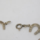 Sterling Silver Lucky Horseshoe Panel Bracelet Vintage c1950s