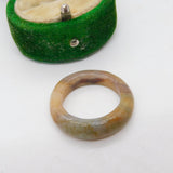 Carved Hardstone Agate Dress Ring Vintage c1970 Size N UK