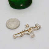 Sterling Silver Paste Set Cross Charm Pendant Vintage c1970