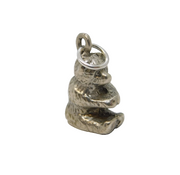 Sterling Silver Teddy Bear Charm Pendant Vintage c1970s