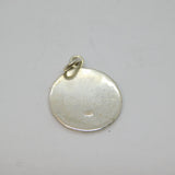 Sterling Silver Small Round Hammered Disc Charm Pendant Vintage c1970