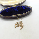 Sterling Silver Good Luck Horseshoe Charm Pendant Vintage c1970