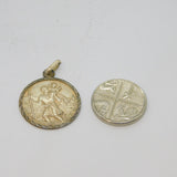Sterling Silver St Christopher Engraved 'I Love You' Charm Pendant Vintage c1970