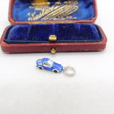 Sterling Silver Enamel Motor Car Charm Pendant Vintage c1970