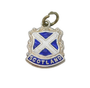 Sterling Silver Enamel Scotland Souvenir Charm Pendant Vintage c1970