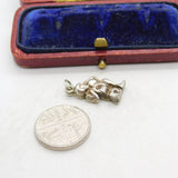 Sterling Silver Mysterious Figure Eating Figurine Charm Pendant Vintage c1970