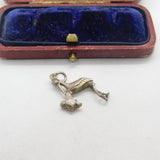 Sterling Silver Stork Carrying a Baby Charm Pendant Vintage c1970