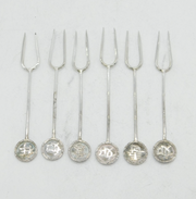 20th Century Chinese Sterling Silver Cocktail Sticks Antique c1920 Wang Hing