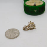 Sterling Silver Family in the Shoe Opening Charm Pendant Vintage c1970