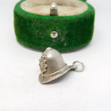 Sterling Silver Police Helmet Charm Pendant Vintage c1970