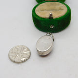 Sterling Silver Cabochon Agate Drop Charm Pendant Vintage c1970