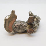 20th Century Cast Silver Plated Dachshund Dog Figurine Ornament Vintage