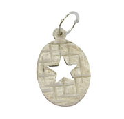 Sterling Silver Cutwork Star Textured Charm Pendant Vintage c1970