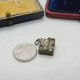 Sterling Silver Upright Piano Music Charm Pendant Vintage c1970
