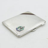 WWII Sterling Silver Enamel Royal Army Medical Corps Cigarette Case Antique