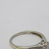 9ct White Gold & 0.2ct Brilliant-Cut Diamond Solitaire Ring Vintage c1990s