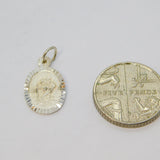 Sterling Silver Oval St Christopher Travel Charm Pendant Vintage c1970