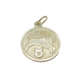 Sterling Silver Taurus The Bull Horoscope Symbol Charm Pendant Vintage c1970