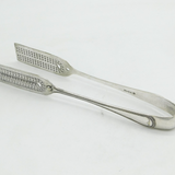 Victorian Silver Plated Beaded Pattern Asparagus Tongs Antique c1890