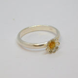 Sterling Silver & Gilt Daisy Studio Style Ring Vintage c1970 Size O