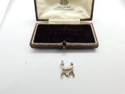 Sterling Silver Gemini Twins Charm Pendant Vintage c1970