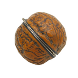 20th Century Silver Plated Walnut Form Trinket Box Antique c1920s Art Deco