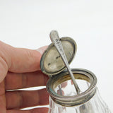 Victorian Sterling Silver Mounted Cut Glass Spice Pot Antique 1863 London