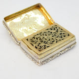 William IV Sterling Silver Floral Vinaigrette Antique 1831 Birmingham