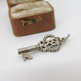 Sterling Silver 18th Birthday Key Charm Pendant Vintage c1970