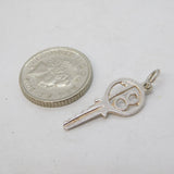Sterling Silver 18th Birthday Key Charm Pendant Vintage c1970s