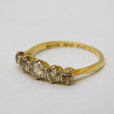 Edwardian 18ct Gold & 0.4ct Diamond Graduating Band Ring Antique c1910
