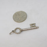 Sterling Silver 21st Birthday Key Charm Pendant Vintage c1970
