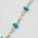 Sterling Silver, Turquoise & Moonstone Set Statement Necklace Vintage c1980