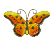 Sterling Silver & Colourful Enamel Butterfly Brooch Pin Antique c1940 Art Deco