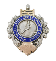 Sterling Silver & Gold Midland Counties Cross Country Fob Medal Vintage Chester