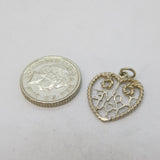 Sterling Silver I Love You Sweetheart Charm Pendant Vintage c1970s