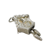Sterling Silver Cuckoo Clock Charm Pendant Vintage c1970