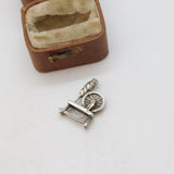 Sterling Silver Spinning Wheel Sewing Charm Pendant Vintage c1970