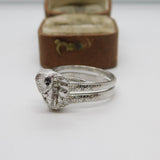 Italian Sterling Silver Cobra Snake Statement Ring Vintage c1990 Size S UK