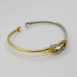 Sterling Silver & Gilt Two-Tone Infinity Knot Cuff Bangle Bracelet Modern c2000s