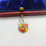 Sterling Silver and Enamel Bern Travel Shield Charm Pendant Vintage c1970