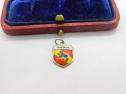 Sterling Silver and Enamel Bern Travel Shield Charm Pendant Vintage c1970