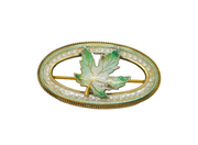 Sterling Silver Gilt Richard Hemsley Enamel Maple Leaf Form Brooch Antique c1910