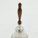 Sterling Silver Turned Wooden Handle Dinner Bell Vintage c1960s American