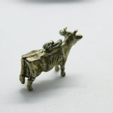 Sterling Silver Farmyard Cow Charm Pendant Vintage c1970
