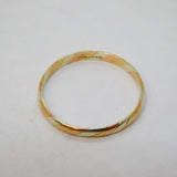 9ct Tri-Colour Gold Twisted Band Ring Vintage c1970 London