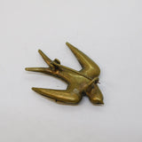 19th Century Gilt Metal & Paste Set Swallow Sweetheart Brooch Antique c1880s
