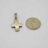 Sterling Silver Minimalist Cross Charm Pendant Vintage c1970s