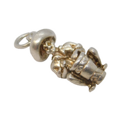 Sterling Silver Mexican Drummer Charm Pendant Vintage c1970s