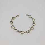 Sterling Silver "I LOVE YOU" Open Heart Link Bracelet Vintage 1973 Birmingham